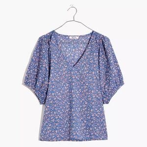 Madewell Summer Vines Puff-Sleeve Blouse